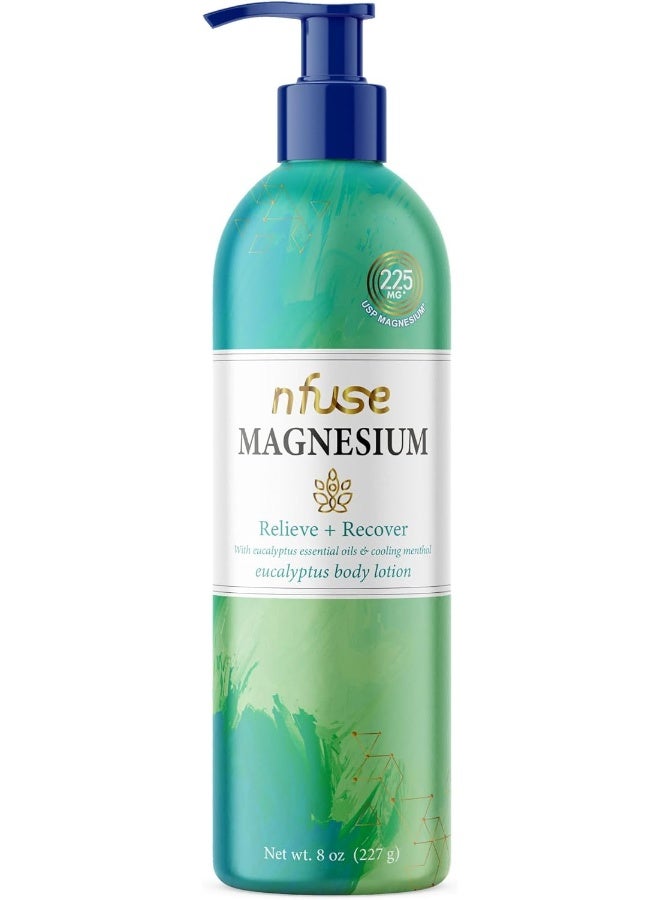 nfuse New Magnesium Body Lotion | Ultra Healing | Natural Magnesium Therapy | Eucalyptus: Relieve + Recover | 8 oz - Image 1